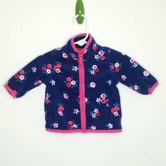 Carter's Flower Floral Fleece Jacket 3m - Picture 1 of 3
